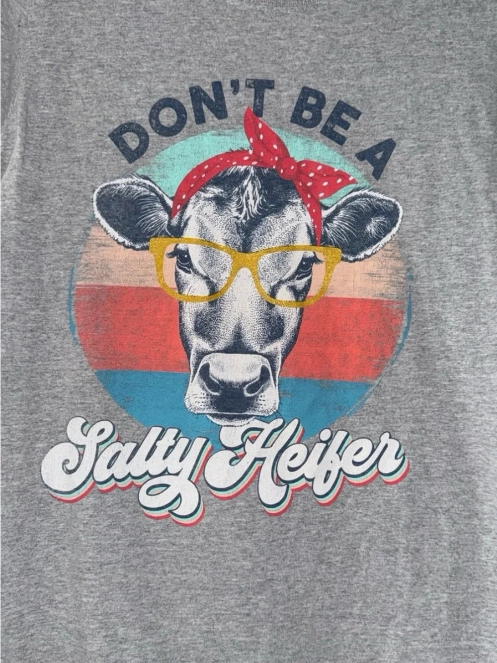 Gildan Gray 'Don't Be A Salty Heifer' Graphic Tee